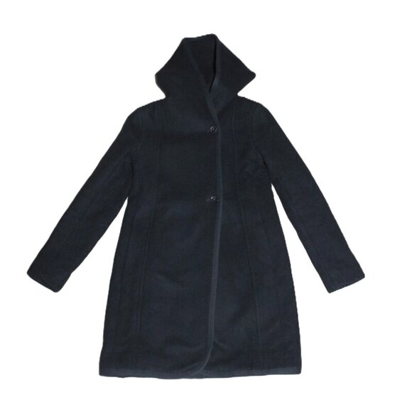 ARITZIA Wilfred Belted/Hooded Borda Coat with Wool & Cashmere, Black - Size XXS - Picture 15 of 16